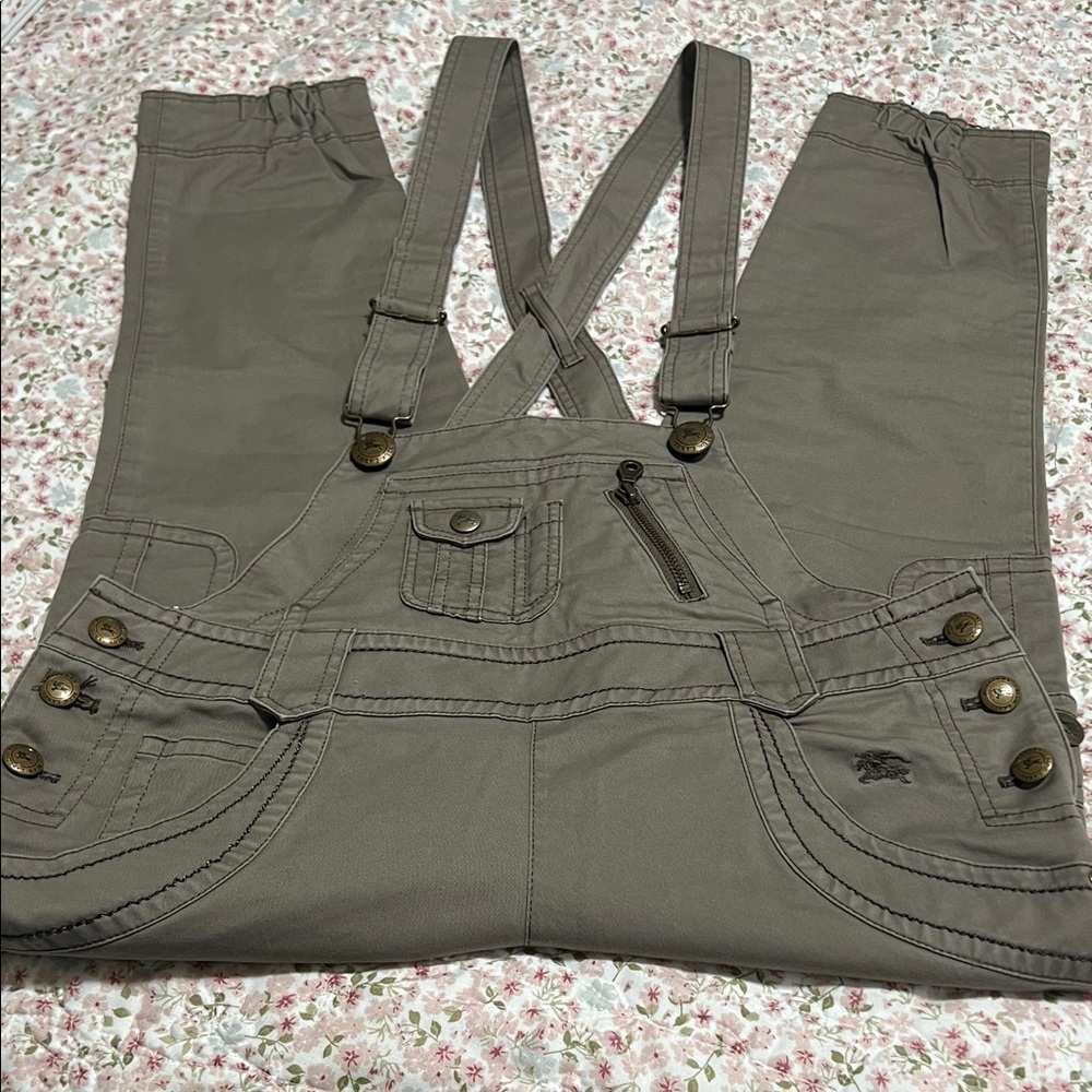 Burberry Blue Label Beige - Khaki Plaid Overall with Nova Check Pattern